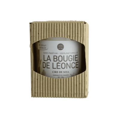 Bougie de Léonce emballée